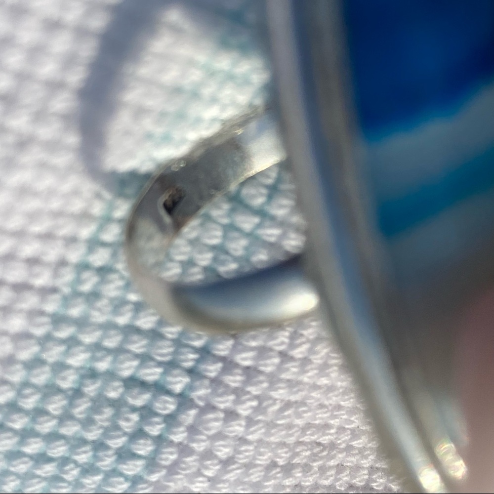 Blue Botswana Agate Teardrop Gemstone Ring. - image 6